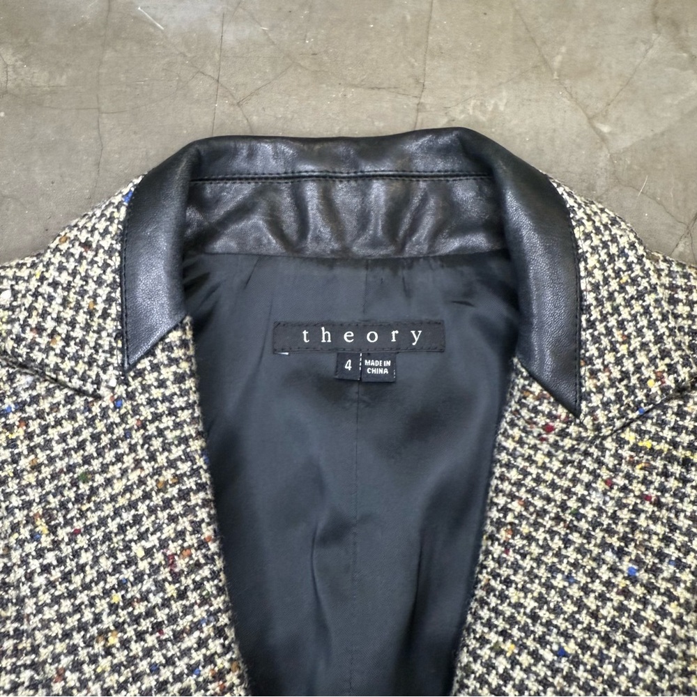 Theory Women's Multi-Colored Tweed Virgin Wool Blazer Sz 4 - Picture 9 of 10